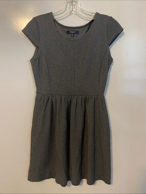 Madewell Print Screen Charcoal Gray Knit Mini Dress With Pockets Size XS
